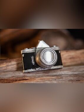 Vintage 35mm Film Camera - Black and Silver